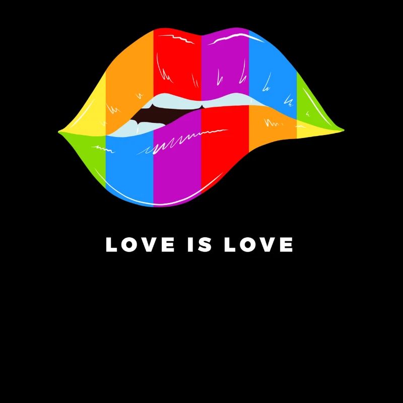 Love Is Love Pride Month Lips Rainbow