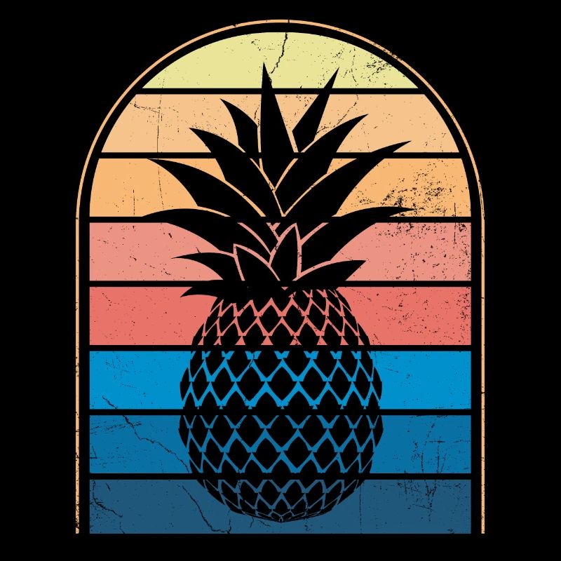 Pineapple retro design For beach lovers Pineapple