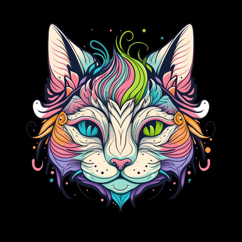 Rainbow Cat Portrait