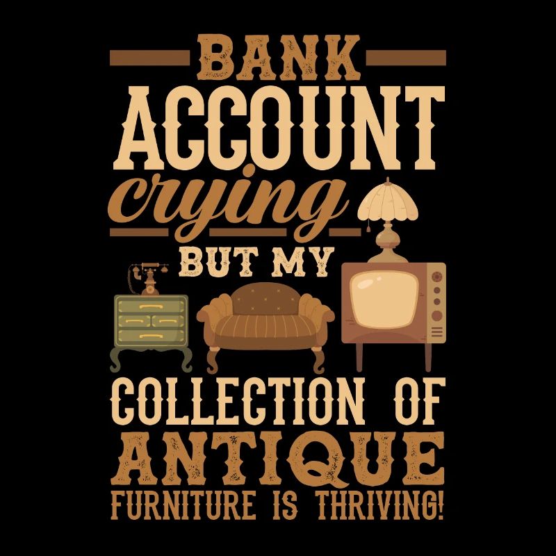 Compte bancaire pleurant, collection de meubles anciens
