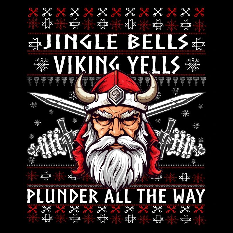Drôle Jingle Bells Viking Noël Pull moche