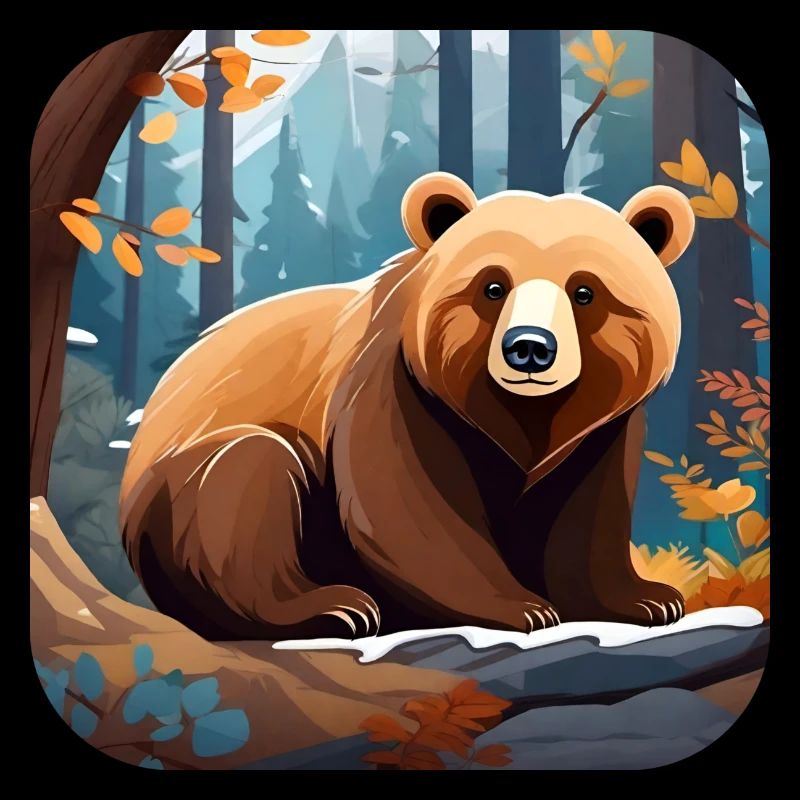 Cozy bear in the forest