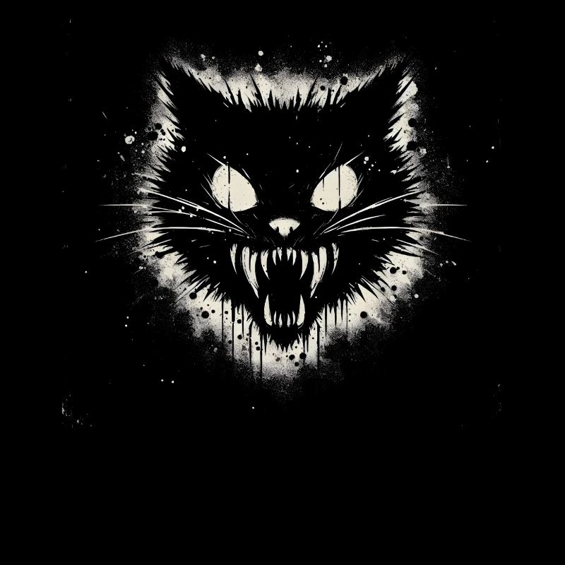 Creepy Goth Cat, Horror Cat, Weirdcore Cat