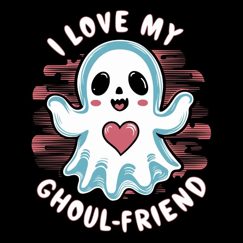 J’aime mon ami goule mignon fantôme Halloween
