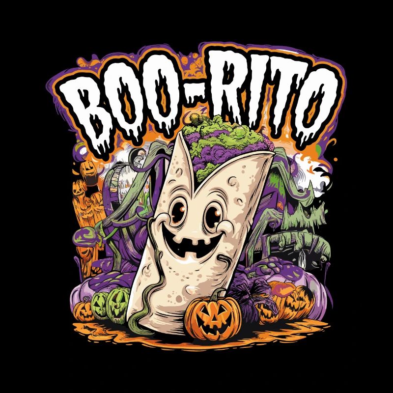 Boo-Rito Halloween Burrito Cute Ghost Pumpkin