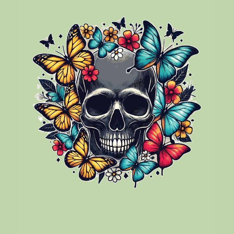 Conception de papillon de crâne