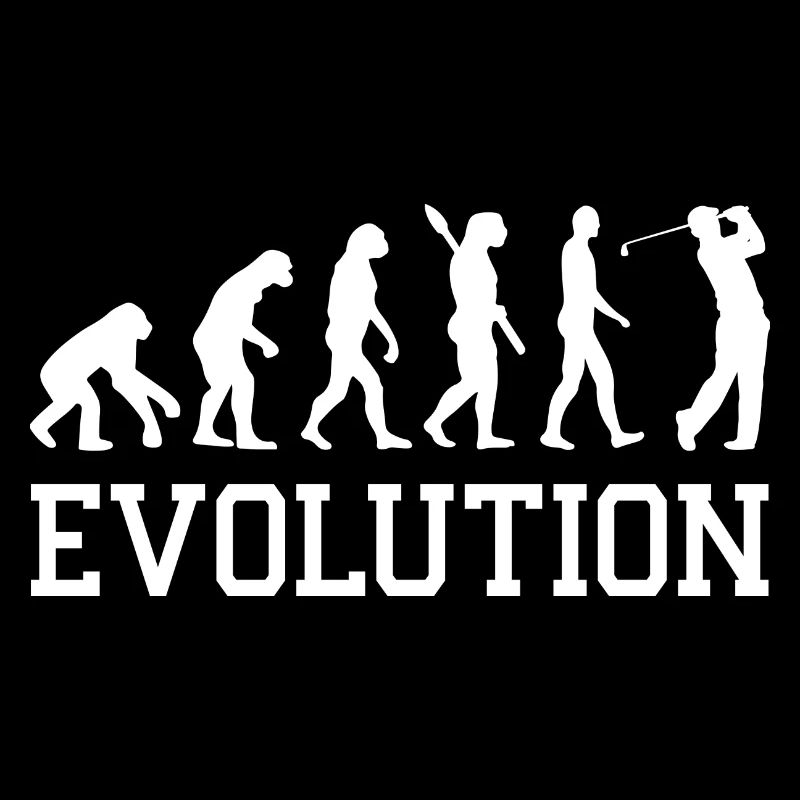 Evolution Graphic Golfer Golf Player Golfing Golf