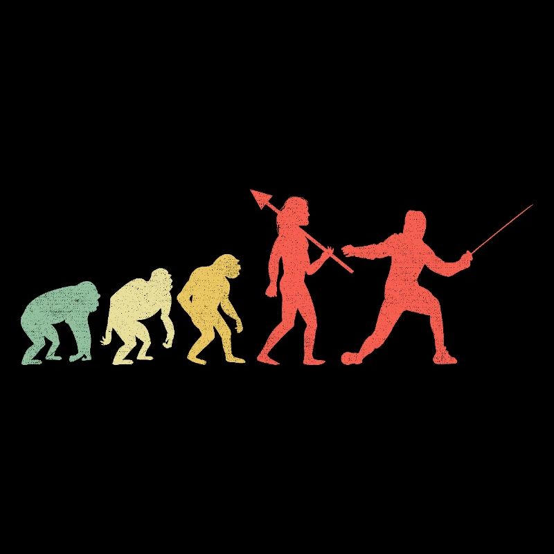 Evolution Fechten Schwert Degen Fechter Athlet