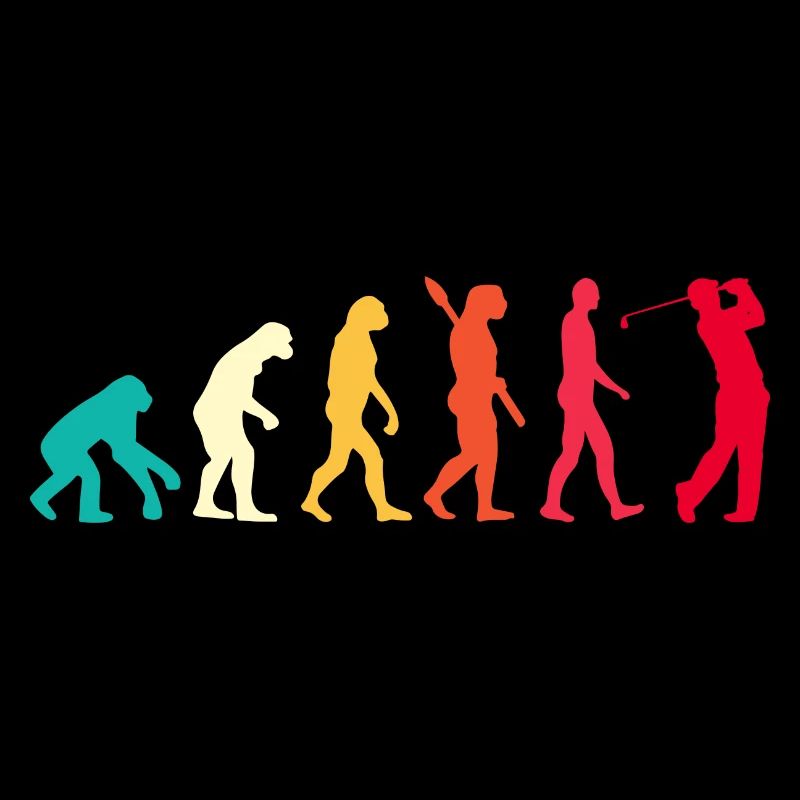 Evolution Graphic Golfer Golf Player Golfing Golf