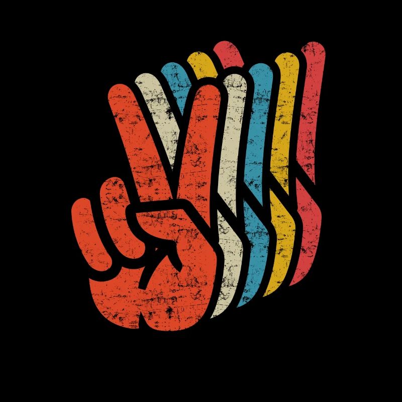 Peace Zeichen V Hand Frieden Retro Peace