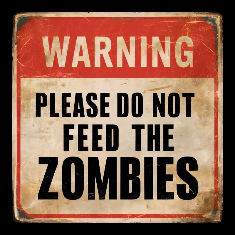 Warnung Zombies nicht füttern Warnschild