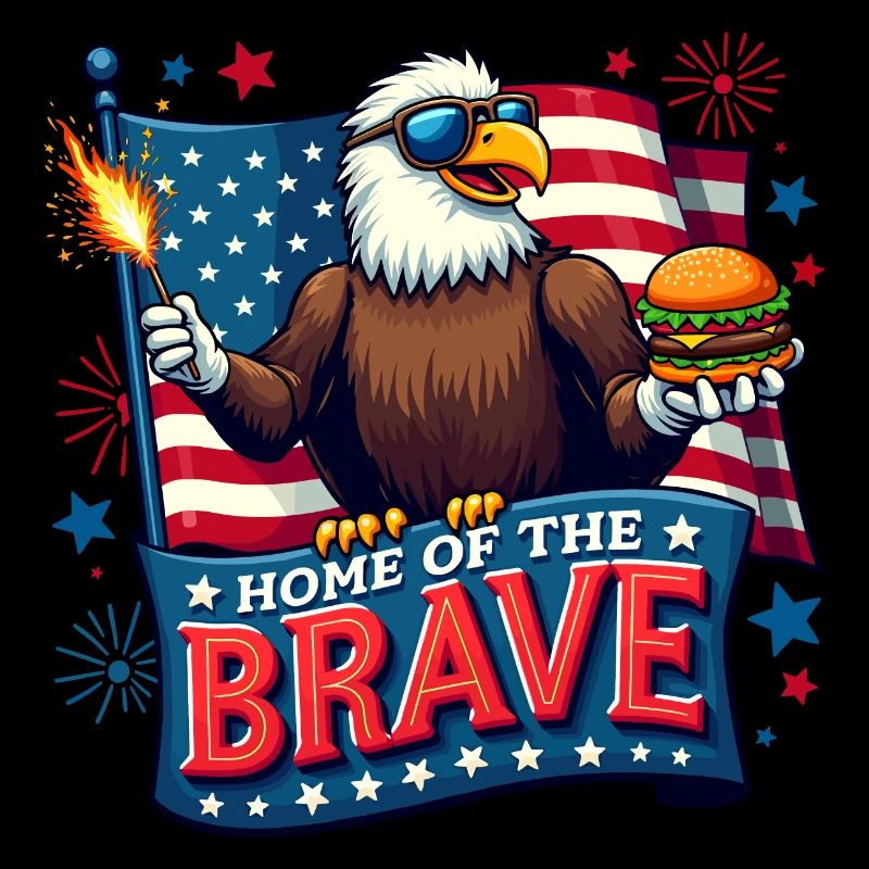 Patriotic Eagle with Flag