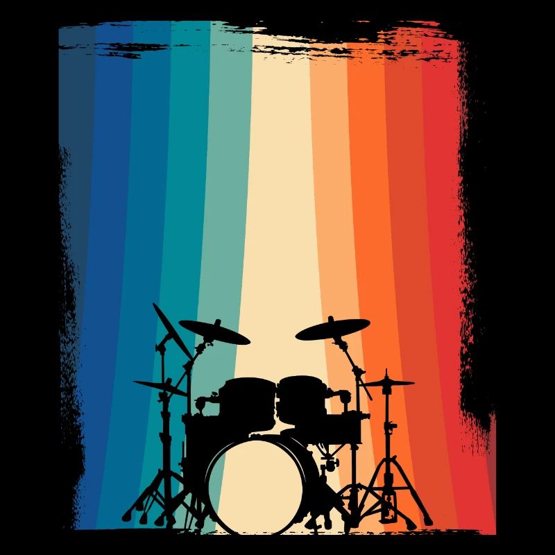 Bande rétro de cadeau d'instrument de batteur
