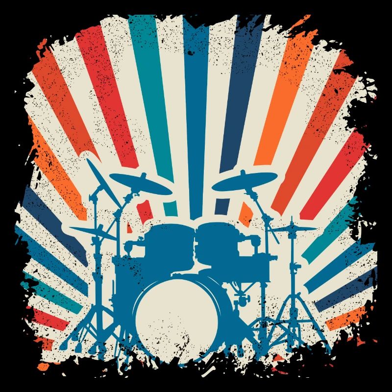 Bande rétro de cadeau d'instrument de batteur