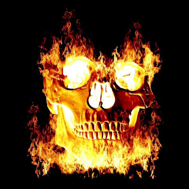 Burning skull