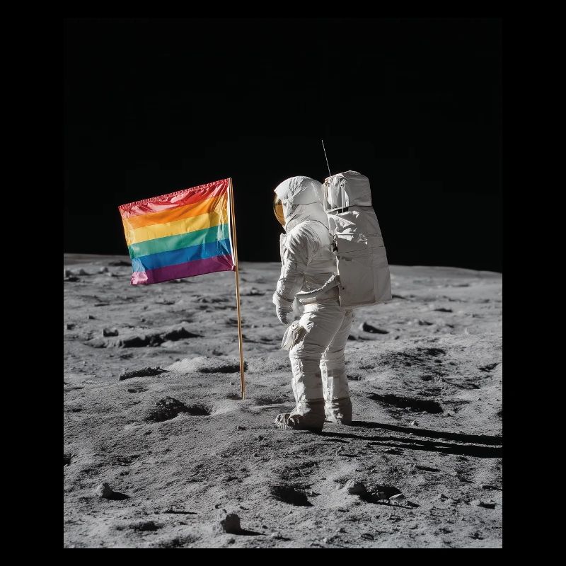 Astronaut Pride Regenbogen Flagge