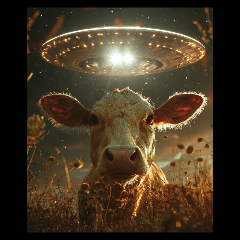 Kuh Selfie mit Ufo