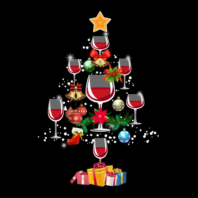 Wine Lovers Christmas Tree Pine Funny Gift