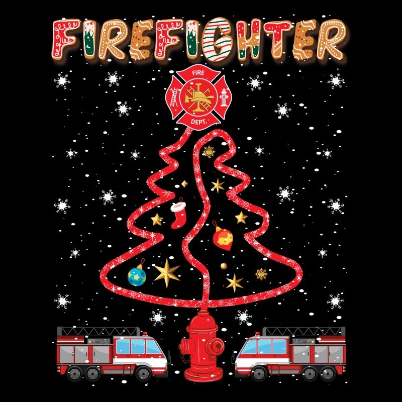 Fire Pants Christmas Pine Tree Firefighter Gifts