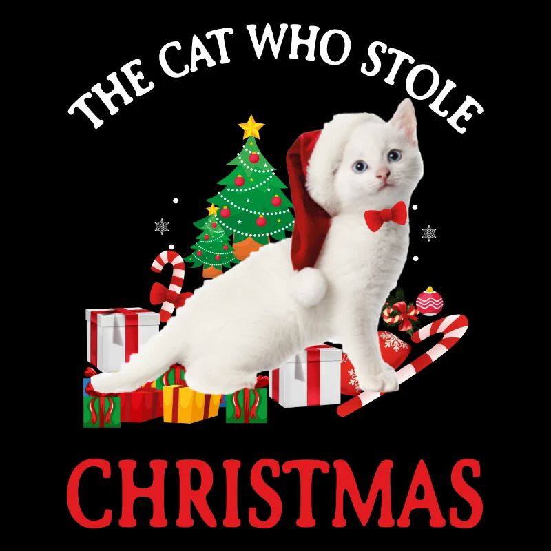 Weihnachten Katze weiß
