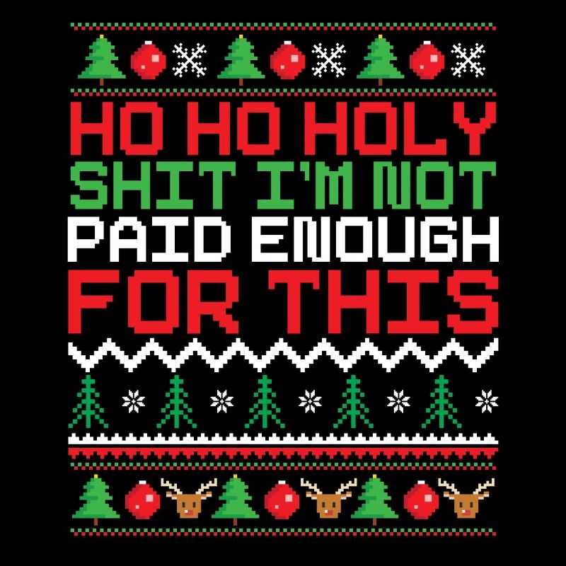 Ho Ho Holy I'm Not Paid Enough Christmas Pattern