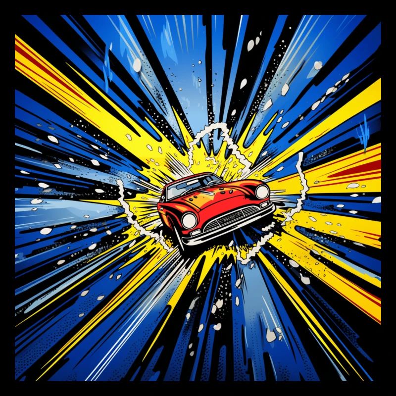 Pop-Art Rennwagen im Comic-Style