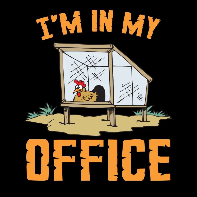 Je suis dans mon bureau | Drôle de dame de poulet de ferme