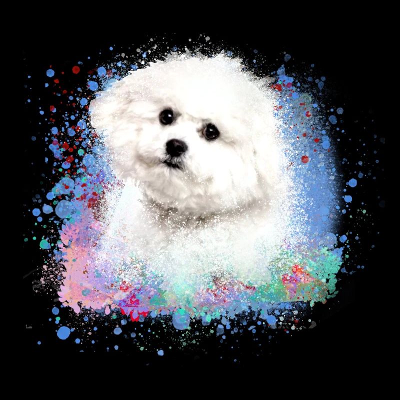 bichon frisé, maltais, chien, graffiti, doodle
