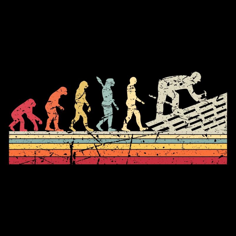 Couvreur Human Evolution Retro Vintage Construction