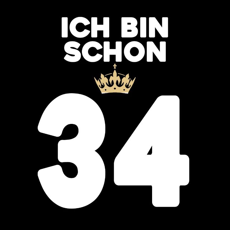 34. Geburtstag Geschenk - 34 Jahre mit Krone