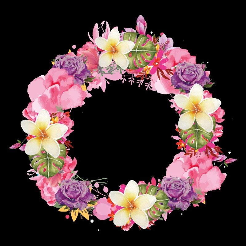 vide,fleurs,couronne florale,illustration