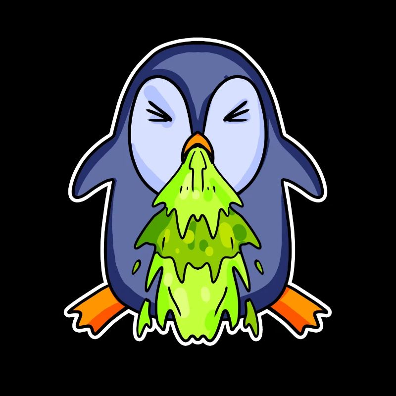 Penguin puking puke