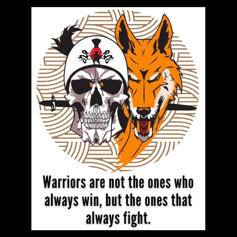 Vector Samurai Warrior Skull Mask Schwert Japan