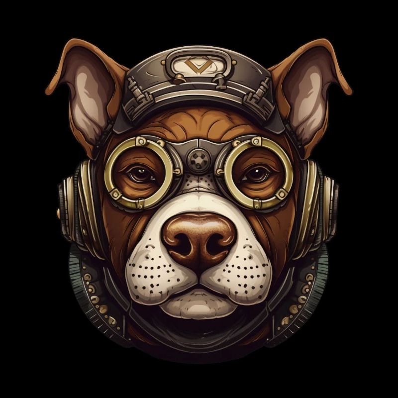 Steampunk Pitbull Hund Liebhaber Geschenk Steampunk