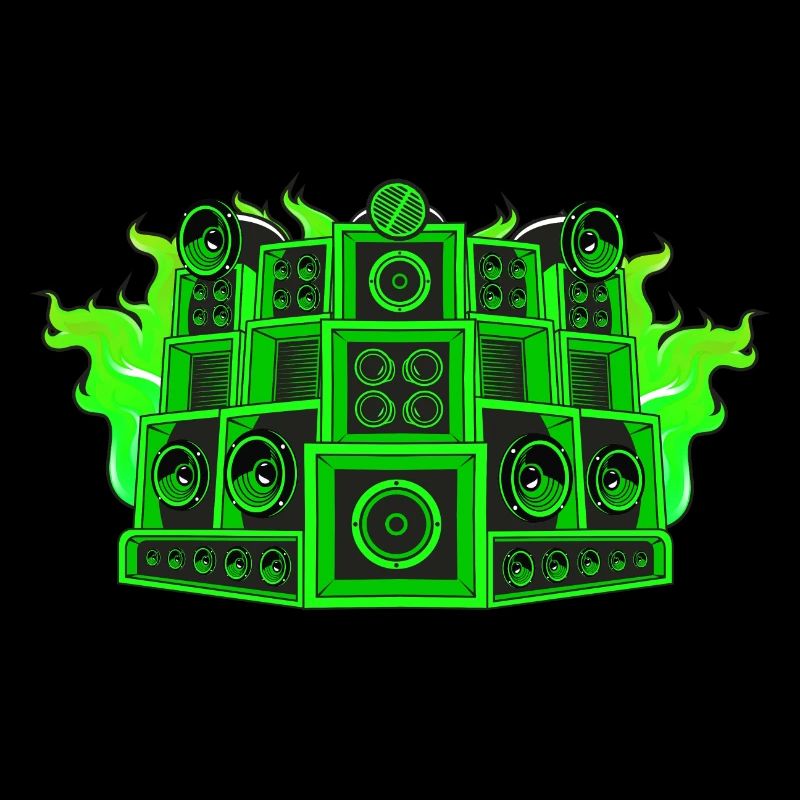 Tek Flames Graphic Sound System / Rig / Speakers Vert