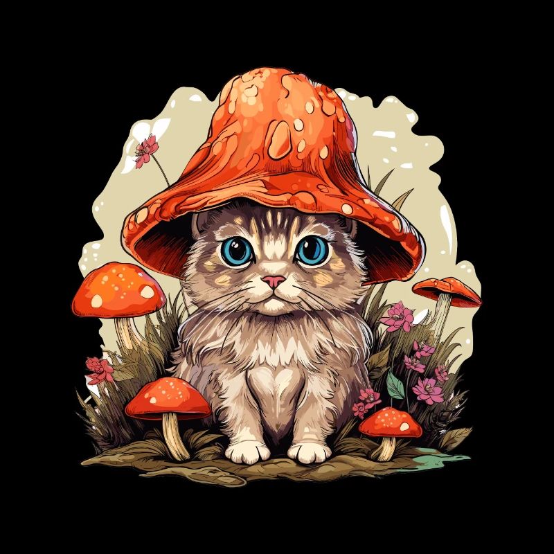 Cottagecore Champignon Vintage Chat