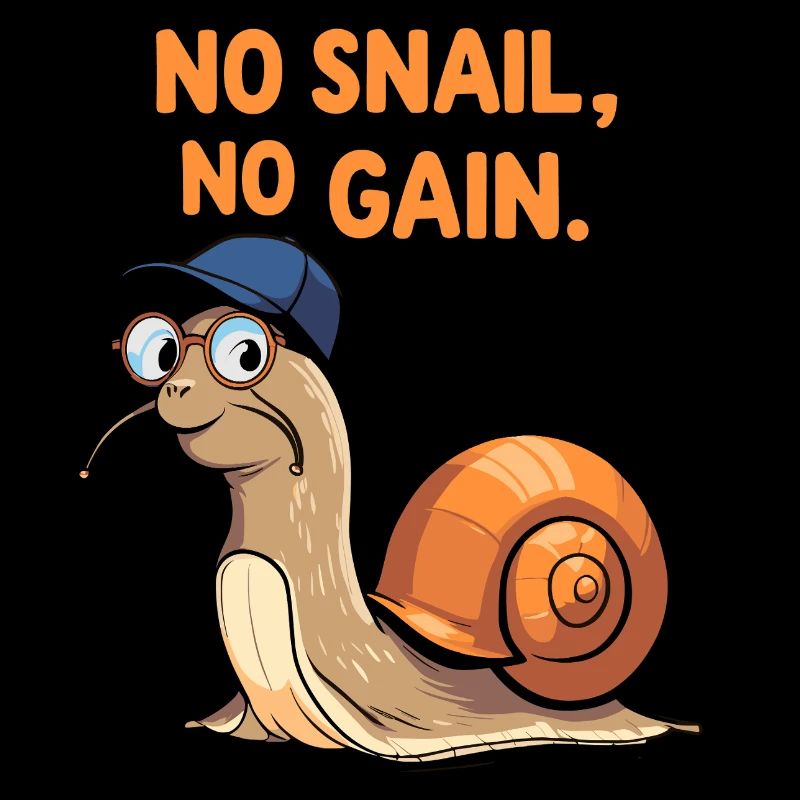 No Snail, No Gain - Funny Snail Design