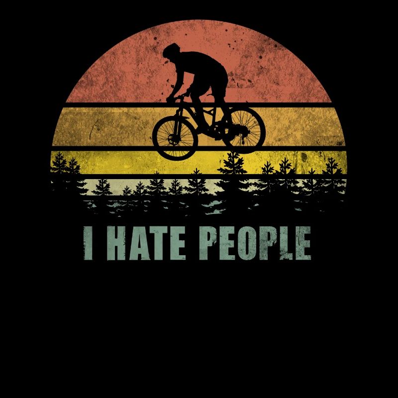 I Hate People Mountainbiker T-Shirt Geschenk