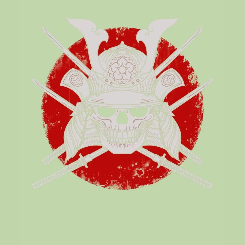 Samurai warrior, sunset, skull Japan