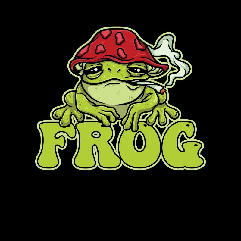 Conception de grenouille de chasse aux champignons pour les amateurs de grenouilles