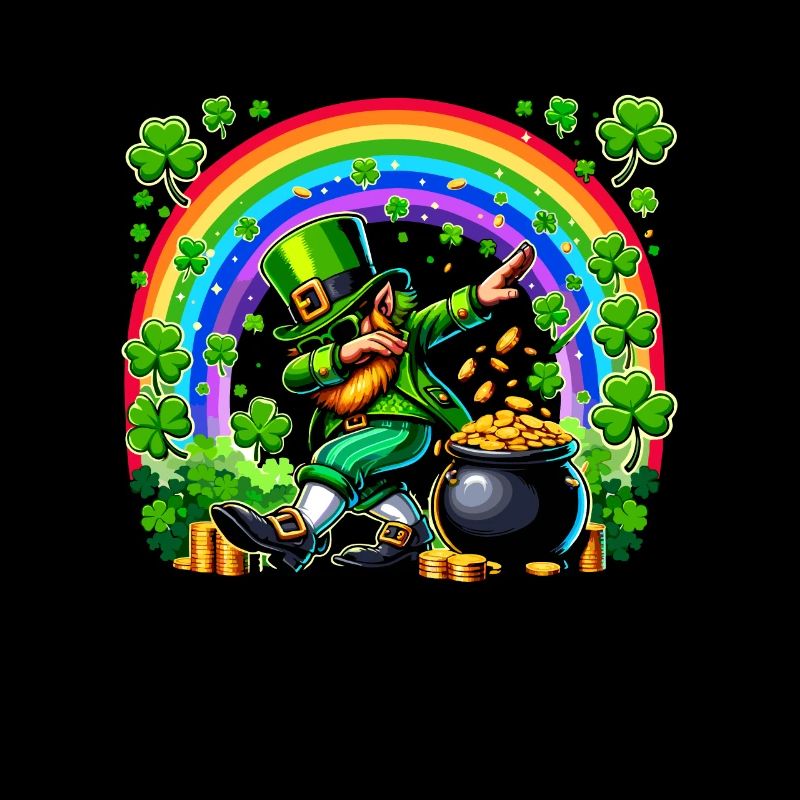 St Patrick's Day Irish Party Green Dabbing Leprechaun