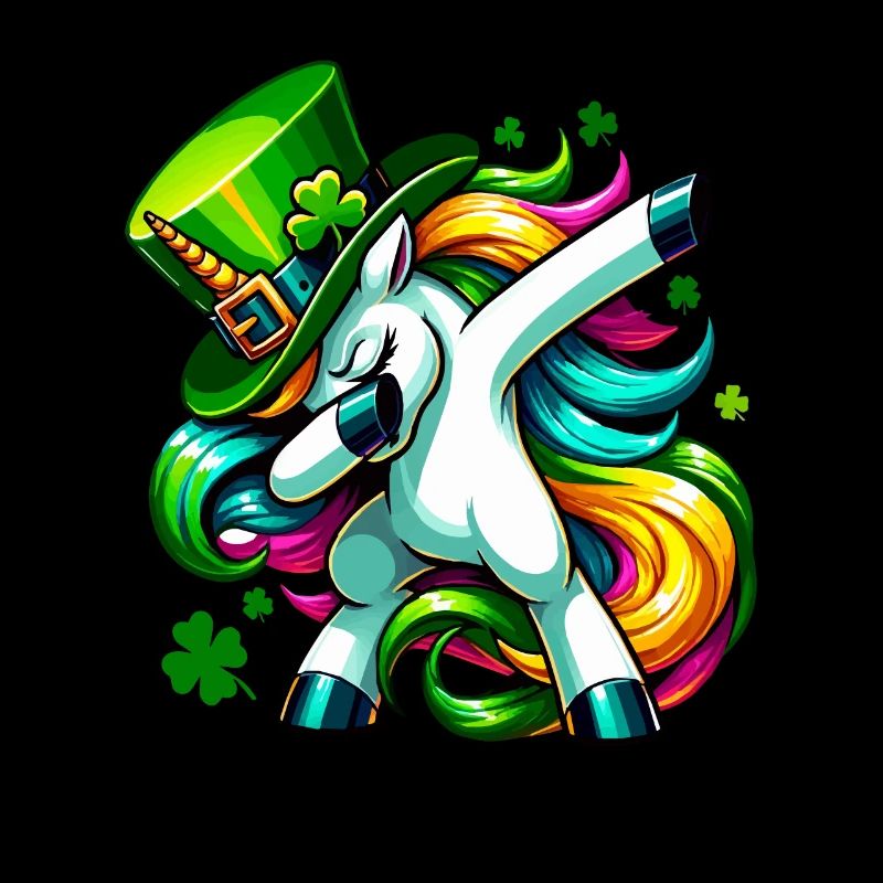 Licorne irlandaise trèfle vert de la Saint-Patrick