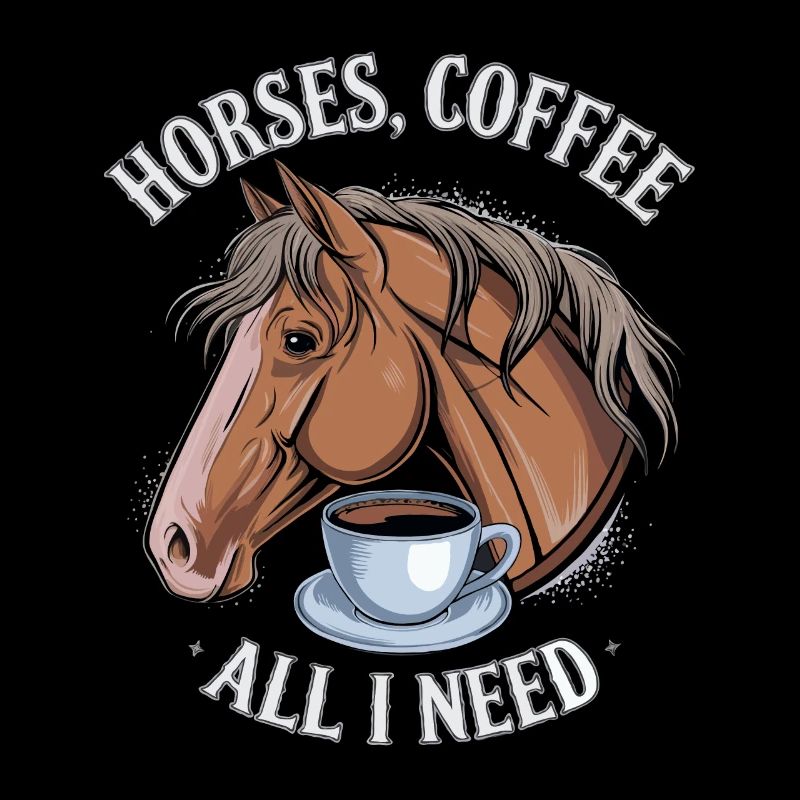 Lustiges Pferd Kunst Pferdebesitzer Pferde Kaffee