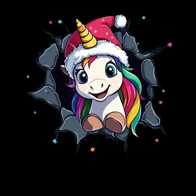 Licorne drôle Licornes de Noël Licorne