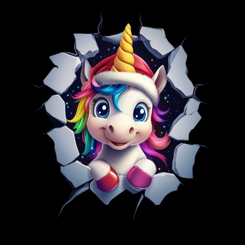 Licorne drôle Licornes de Noël Licorne