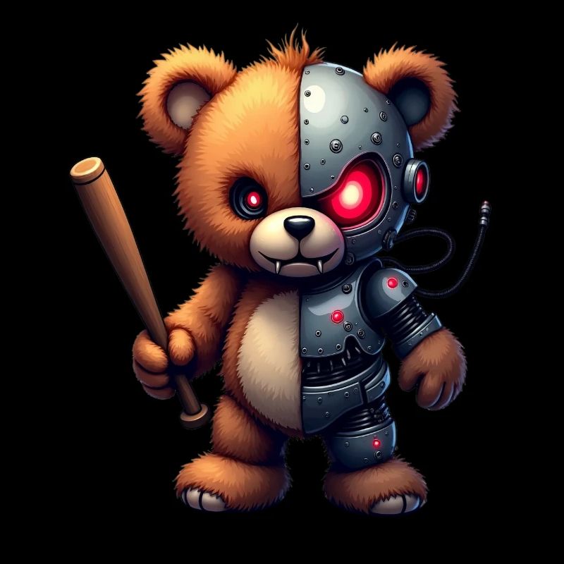 Funny Robot Tech Teddy Bear Cyborg Animal Bear