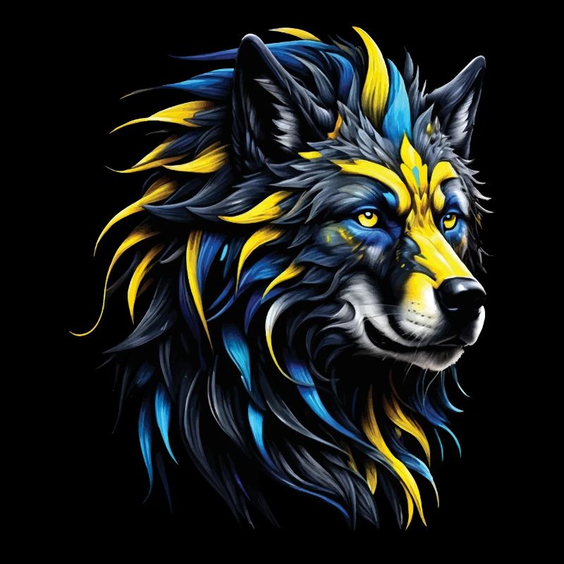 Wolf Liebhaber Wildtier Kunst Wolf Bunt Tier