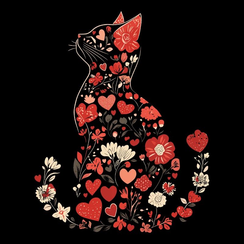 Fleurs chat pour les propriétaires de chats et la Saint-Valentin