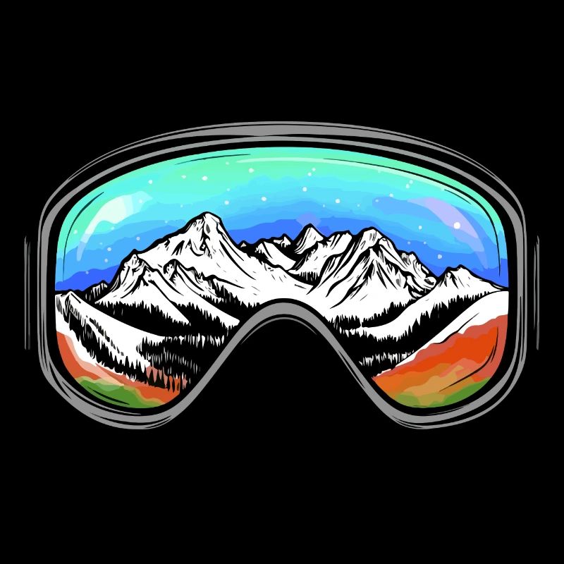 Ski Goggles Icon Mountains