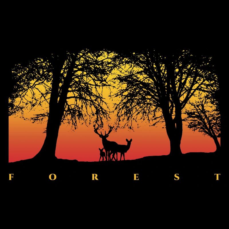 Forest Sunset Sunrise Graphic